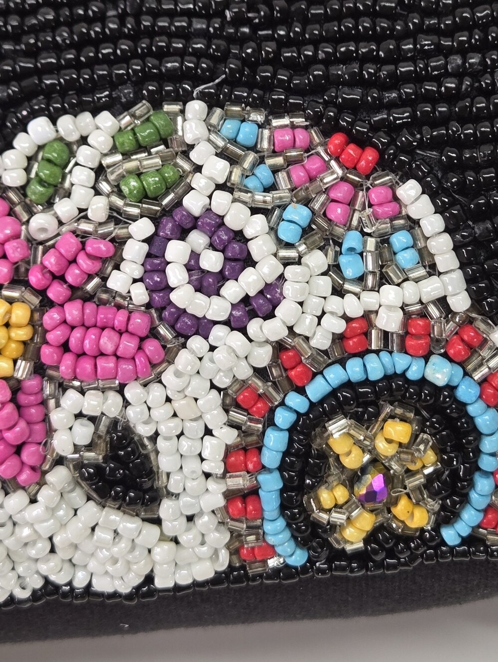 Cupcakes & Cashmere Beaded Sugar Skull Accent Pillow Day of the Dead Halloween - Picture 16 of 17